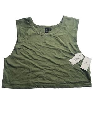 Volcom Lil Muscle Tank Women’s Small Green Cropped Sleeveless Top NWT